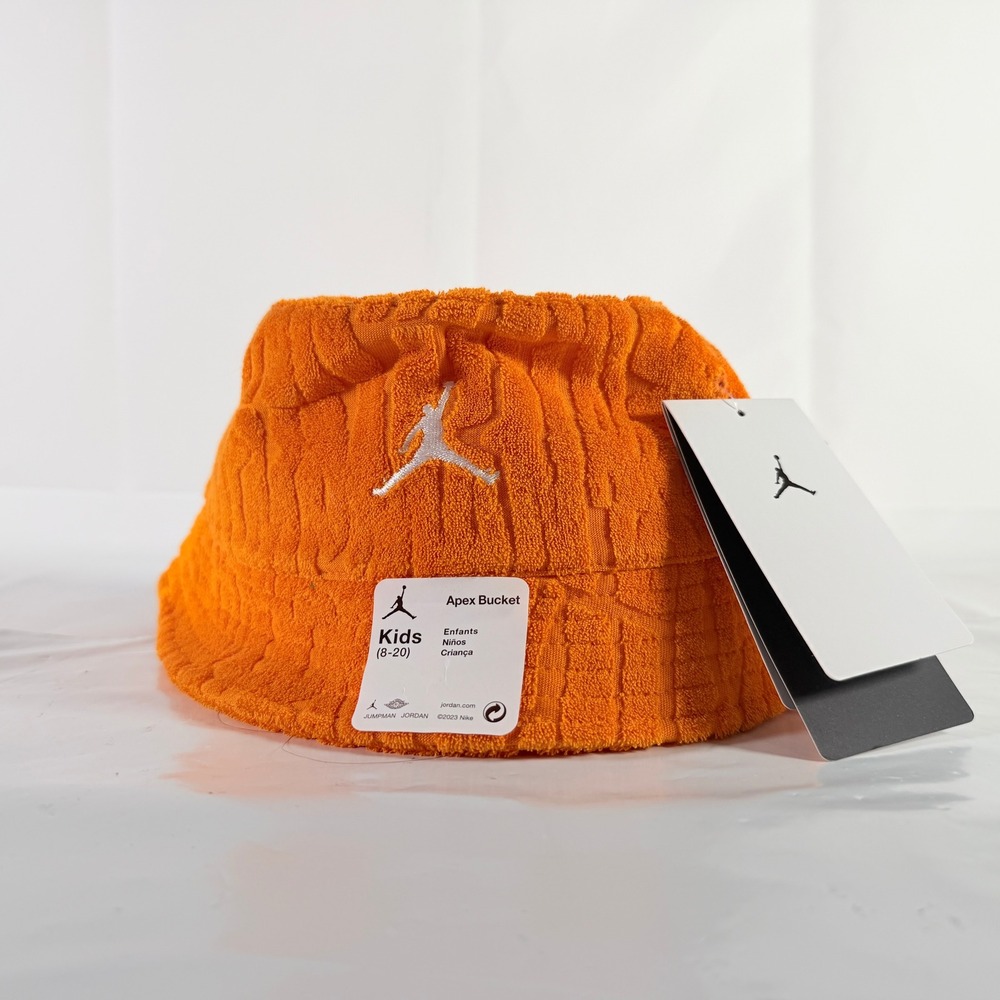 Jordan Kids Apex Fuel Up Cool Down Bucket Hat Orange Peel 8-20 New